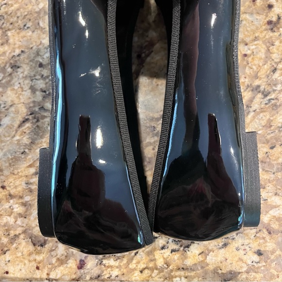 Cider Womens 39 Faux Patent Leather Bow Decor Square Toe Ballet Mary Jane Flats - Picture 7 of 15